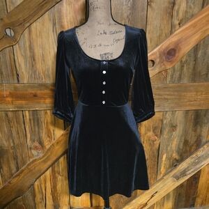 Modcloth Elegant Navy Velvet Dress